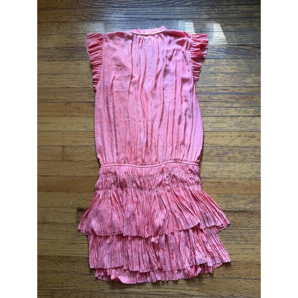 Current Air Dress Womens Large Ruffle Pleated Tiered Smocked Waist Boho Chic - Picture 6 of 6